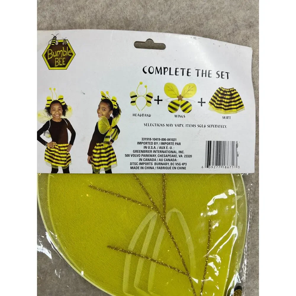 Lady Bug and Bumble Bee Wings with Antenna Headband Halloween Accessory Set